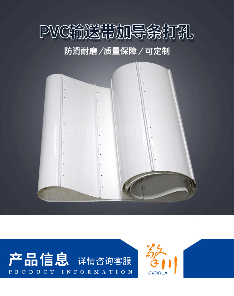 pvc輸送帶加導(dǎo)條打孔<a href='http://m.zgcinnotown.com.cn/shusongdai/shipin/' target='_blank'><u>食品輸送帶</u></a>細(xì)節(jié)圖1