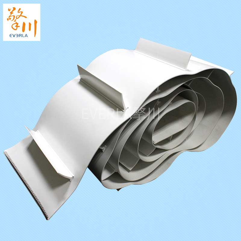 白色<a href='http://m.zgcinnotown.com.cn/shusongdai/xiangjiao/' target='_blank'><u>擋板輸送帶</u></a> 鋼扣接口
