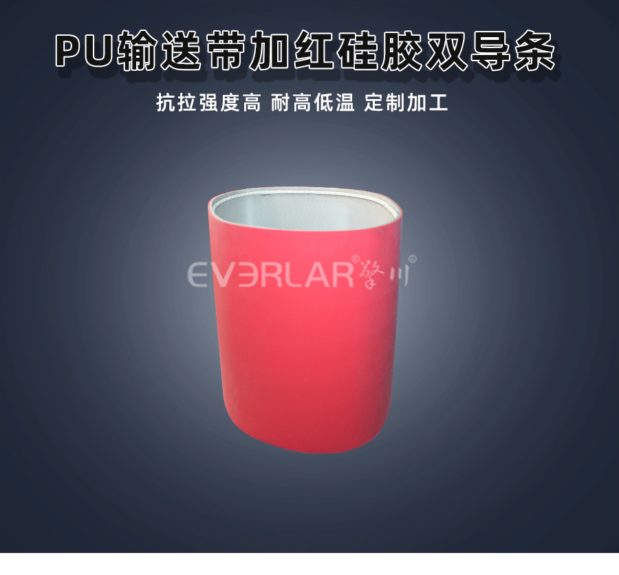 PU<a href='http://m.zgcinnotown.com.cn/shusongdai/' target='_blank'><u>輸送帶</u></a>加紅色硅膠雙導(dǎo)條詳情01