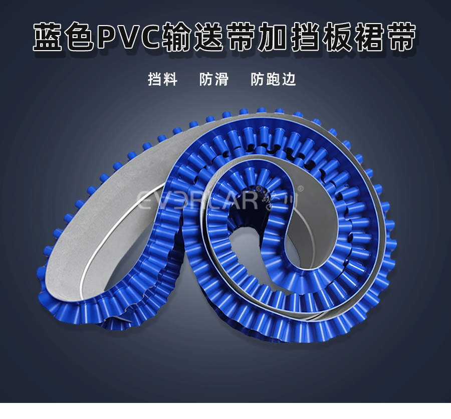 藍(lán)色PVC<a href='http://m.zgcinnotown.com.cn/shusongdai/' target='_blank'><u>輸送帶</u></a>加擋板裙帶詳情01