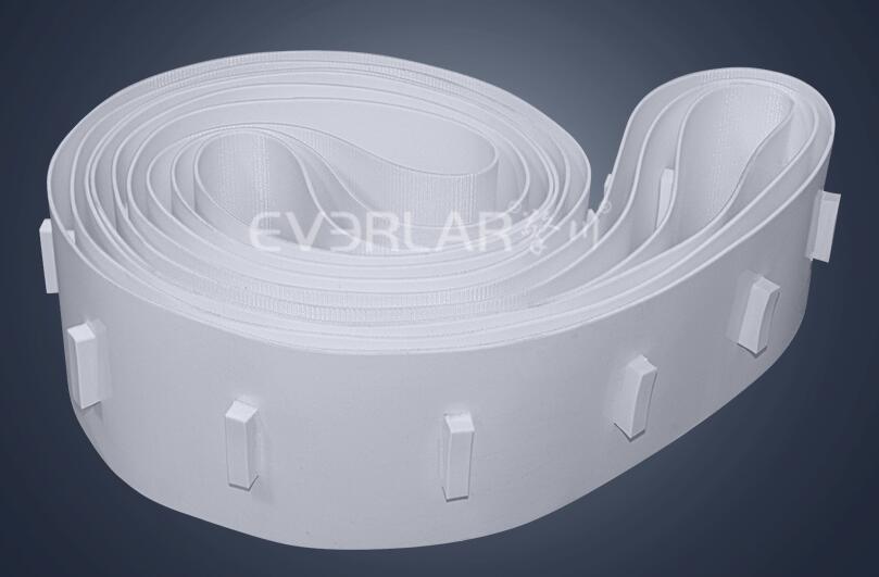 自色PVC<a href='http://m.zgcinnotown.com.cn/shusongdai/' target='_blank'><u>輸送帶</u></a>加導(dǎo)條